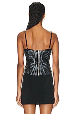 Miaou Chuck Corset Top in Black, view 3, click to view large image.