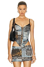 Miaou Cristina Corset in Suede Print, view 1, click to view large image.