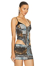 Miaou Cristina Corset in Suede Print, view 2, click to view large image.