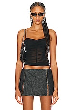 Miaou Sheer Renzo Tube Top in Black, view 1, click to view large image.
