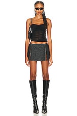Miaou Sheer Renzo Tube Top in Black, view 4, click to view large image.