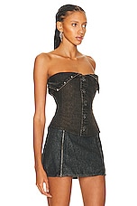 Miaou Button Scarlett Corset in Ochre, view 2, click to view large image.