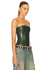 Miaou Libra Corset Top in Forest Green, view 2, click to view large image.