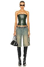 Miaou Libra Corset Top in Forest Green, view 4, click to view large image.