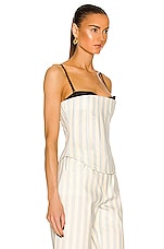 Miaou Chuck Corset Top in Deauville Stripe, view 2, click to view large image.