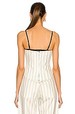 Miaou Chuck Corset Top in Deauville Stripe, view 3, click to view large image.