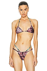 Miaou Amada Swimsuit Top in Medan Paisley Burgundy, view 1, click to view large image.