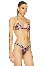 Miaou Amada Swimsuit Top in Medan Paisley Burgundy, view 2, click to view large image.