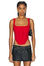 Miaou Campbell Corset in Scarlet, view 1, click to view large image.