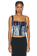 Miaou Agnes Corset in Treading Blue, view 1, click to view large image.