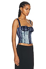 Miaou Agnes Corset in Treading Blue, view 2, click to view large image.