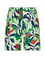 Marni X No Vacancy Inn Chippy Fishes Boxer Shorts In Fern Green in Fern Green, view 1, click to view large image.
