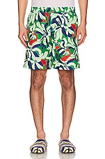 Marni X No Vacancy Inn Chippy Fishes Boxer Shorts In Fern Green in Fern Green, view 4, click to view large image.