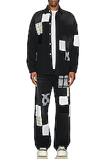 Marni Patchwork Bleached Cotton Bull Denim in Black, view 5, click to view large image.