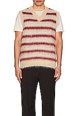 Marni V Neck Sweater Vest in Tan, view 3, click to view large image.