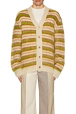 Marni V-Neck L/S Cardigan in Light Camel, view 3, click to view large image.
