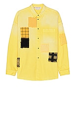 Marni Patchwork Shirt in Maize, view 1, click to view large image.