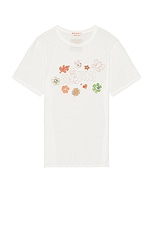 Marni X Paloma Funky Charm Explosion T-shirt in Lily White, view 1, click to view large image.