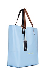 Marni Tote N/S in Light Blue, view 3, click to view large image.