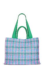 Marni Large Basket in Green, Fuchsia & Cypress, view 2, click to view large image.