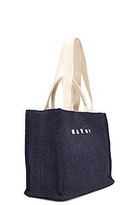 Marni Large Basket Tote in Ultramarine, view 3, click to view large image.