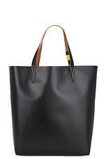 Marni Shopping N/s Tote in Shell & Black, view 2, click to view large image.