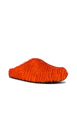 Marni Long Hair Fussbett Sabot in Orange, view 2, click to view large image.