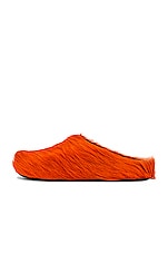 Marni Long Hair Fussbett Sabot in Orange, view 5, click to view large image.