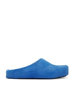 Marni Fussbett Sabot Mule in Iris Blue, view 1, click to view large image.