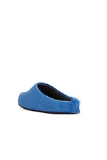 Marni Fussbett Sabot Mule in Iris Blue, view 3, click to view large image.
