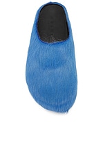 Marni Fussbett Sabot Mule in Iris Blue, view 4, click to view large image.