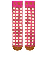 Marni Check Mid-Calf Socks in Starlight Pink, view 3, click to view large image.