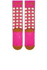 Marni Check Mid-Calf Socks in Starlight Pink, view 4, click to view large image.