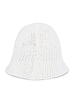 Marni Logo Crochet Bucket Hat in Lily White, view 2, click to view large image.