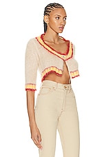 Marni Cropped Cardigan in Tan, view 2, click to view large image.