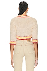 Marni Cropped Cardigan in Tan, view 3, click to view large image.