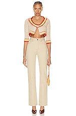 Marni Cropped Cardigan in Tan, view 4, click to view large image.