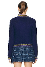 Marni V-neck Long Sleeve Sweater in Royal, view 3, click to view large image.