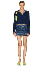 Marni V-neck Long Sleeve Sweater in Royal, view 4, click to view large image.