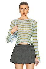 Marni Round Neck Loose Sweater in Iris Blue, view 1, click to view large image.
