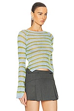 Marni Round Neck Loose Sweater in Iris Blue, view 2, click to view large image.