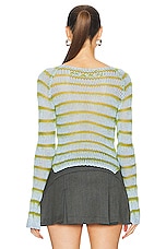 Marni Round Neck Loose Sweater in Iris Blue, view 3, click to view large image.