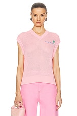 Marni V Neck Sweater in Pink Gummy, view 1, click to view large image.