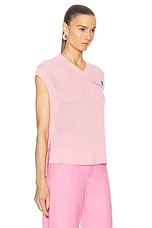 Marni V Neck Sweater in Pink Gummy, view 2, click to view large image.
