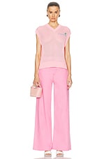 Marni V Neck Sweater in Pink Gummy, view 5, click to view large image.