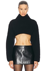 Marni Turtleneck Cropped Sweater in Black, view 1, click to view large image.