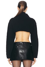 Marni Turtleneck Cropped Sweater in Black, view 3, click to view large image.