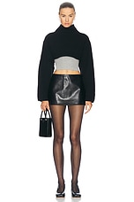 Marni Turtleneck Cropped Sweater in Black, view 4, click to view large image.