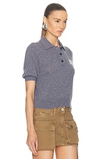 Marni Short Sleeve Polo Sweater in Graphite, view 2, click to view large image.