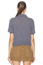 Marni Short Sleeve Polo Sweater in Graphite, view 4, click to view large image.